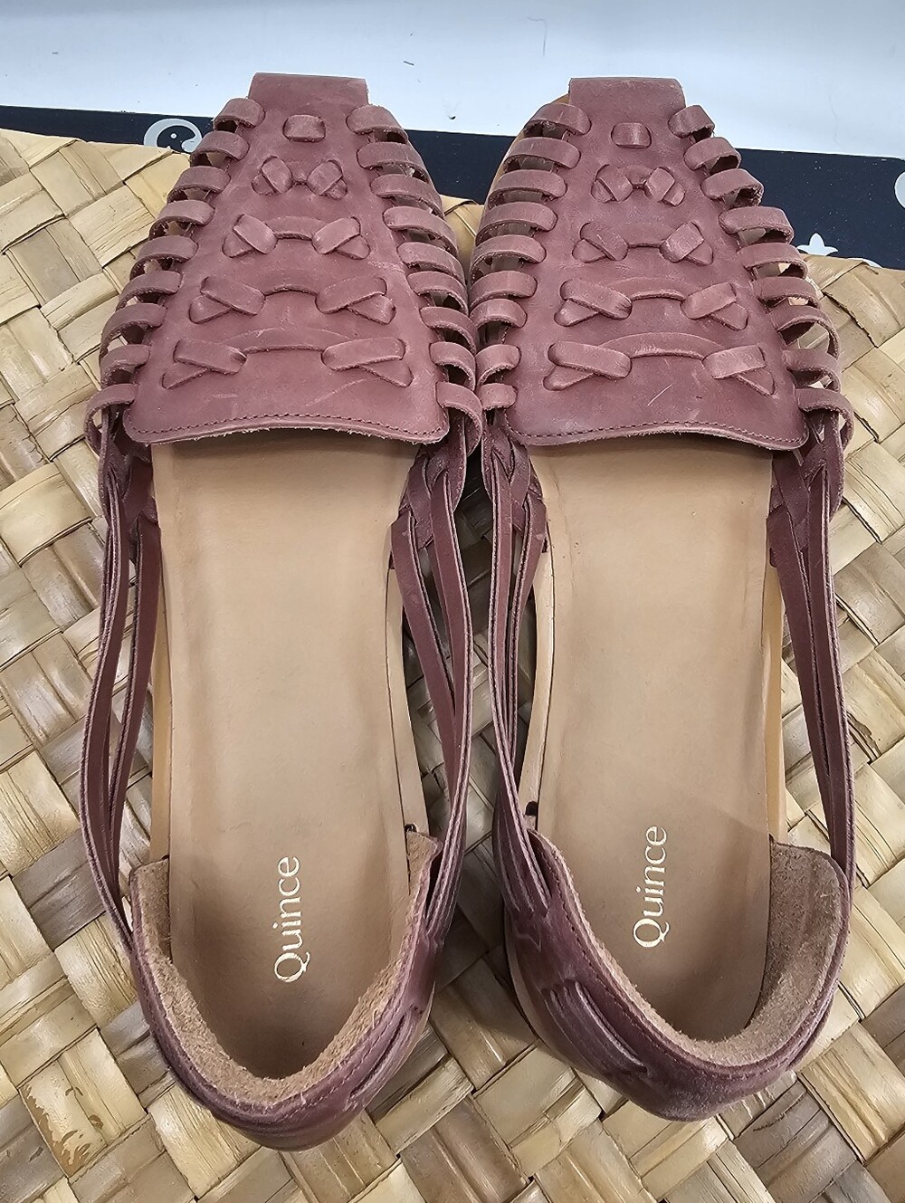 Quince Brown Braided Leather Huarache Flats Size 9 - Picture 6 of 11